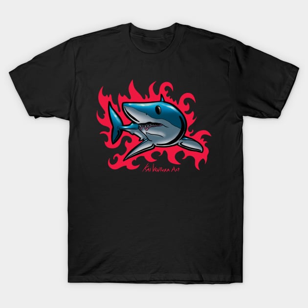 Mako Shark Surf Rad Design Color Variant A T-Shirt by Kai Ventura